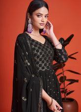 Trendy Wedding Gown in Z Black Colour